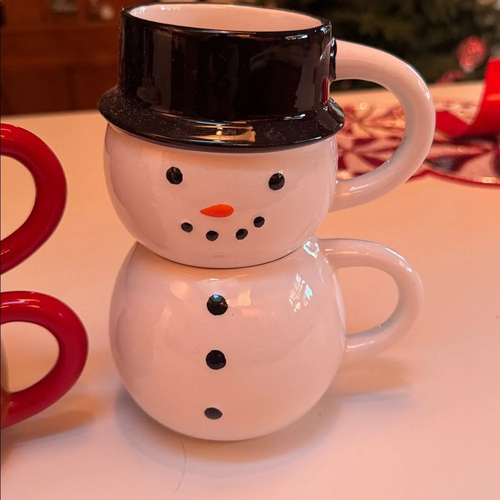 Target Holiday Mug Set - Snowman and Gingerbread Stacked Design